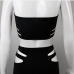 13Sexy Strapless Crop Top Hollow Out Skirts Sets