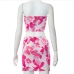 7Sexy Strapless Print Two Piece Skirt Sets Women