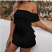1Sexy Tassels Off The Shoulder Two Piece Set