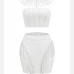 6Sexy White Strapless Three Piece Skirts Set