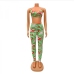 4Skinny Printed Sleeveless Crop Top With Trousers Set