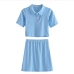 11Solid Short Sleeve Knitted Two Piece Skirt Sets