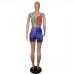 7Sporty Contrast Color Tank Top With Shorts Set