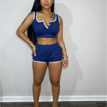 Sporty Sleeveless 2 Piece Outfit Sets