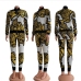 4Spring Casual Printed Sporty Jacket And Pants Set