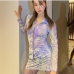 6Stylish Printed Long Sleeve Top And Skirt Set