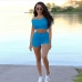 12Summer Casual Solid Matching 2 Piece Short Sets