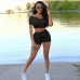 14Summer Casual Solid Matching 2 Piece Short Sets