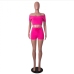 17Summer Casual Solid Matching 2 Piece Short Sets