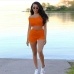 9Summer Casual Solid Matching 2 Piece Short Sets