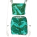 6Summer Ladies Printed Cropped Top And Ruched Skirt Sets