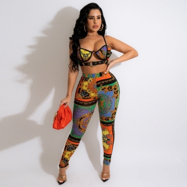 Summer Printed 2 Piece Pant Sets For Women