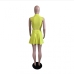 6Summer Sleeveless Crop Top 2pc Skirts Sets