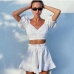 1Summer White Puff Sleeve Top With Short Pants
