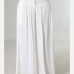 5White Ruched Strapless Crop Top Wide Leg Pants Sets
