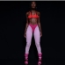 4Contrast Color  High Waist Yoga Sports Pant Trousers