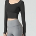 4Plain Tight Fitted Long Sleeve Yoga Crop Top