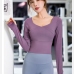 8Plain Tight Fitted Long Sleeve Yoga Crop Top