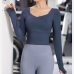 9Plain Tight Fitted Long Sleeve Yoga Crop Top