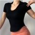 8Sports Yoga Solid Short Sleeve Women Tops