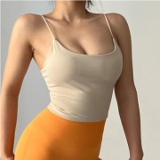 U Neck Sporty Solid Camisole For Yoga Wear