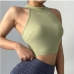 16Workout Backless  Solid Cropped Tank Yoga Tops