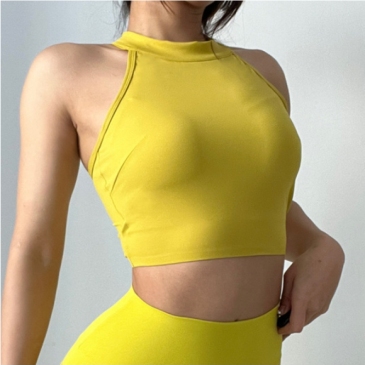 Workout Backless  Solid Cropped Tank Yoga Tops